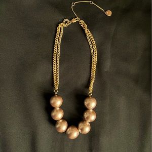 Large light pink imitation pearl adjustable necklace. Fashion jewelry